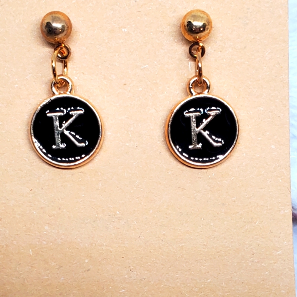 7/$10 K Initial Earrings, New